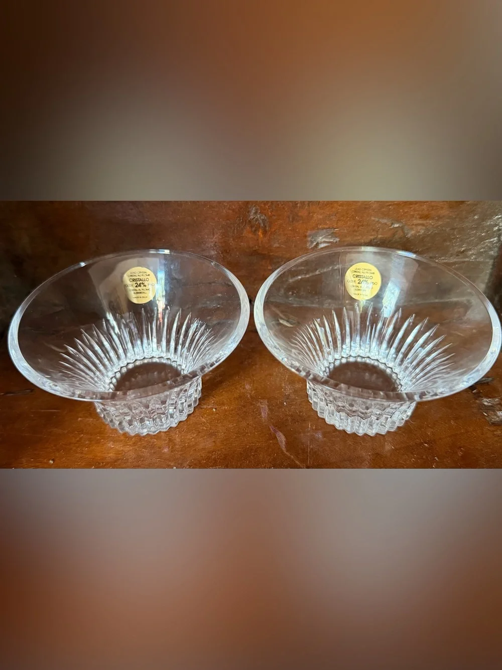 RCR Vintage Italian crystal Dessert/Fruit Bowls — Pair